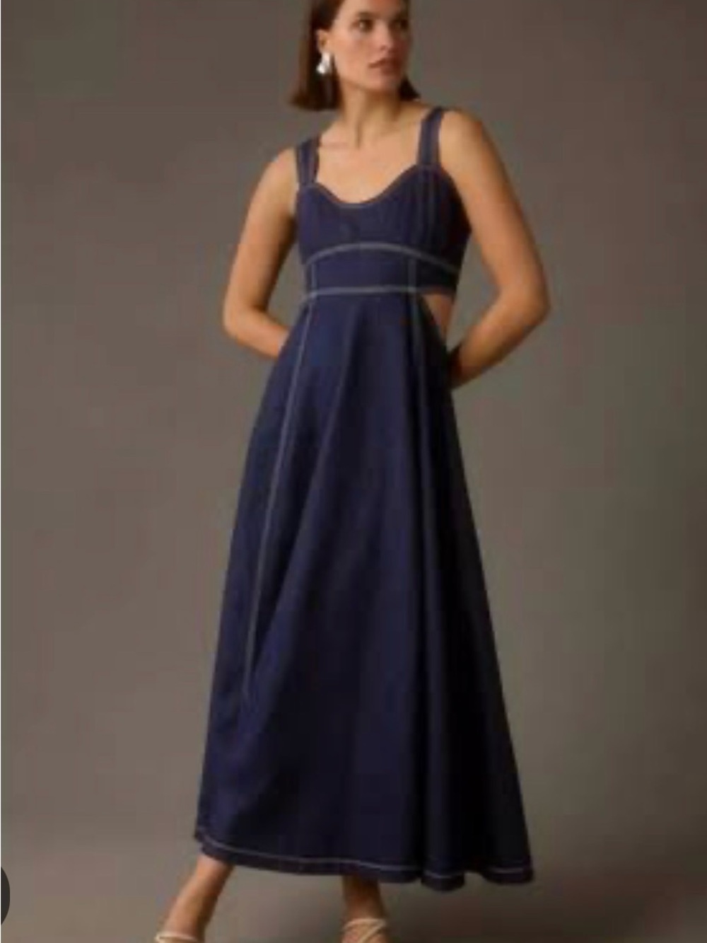 Aureta Denim Maxi Dress Size Small NWT
